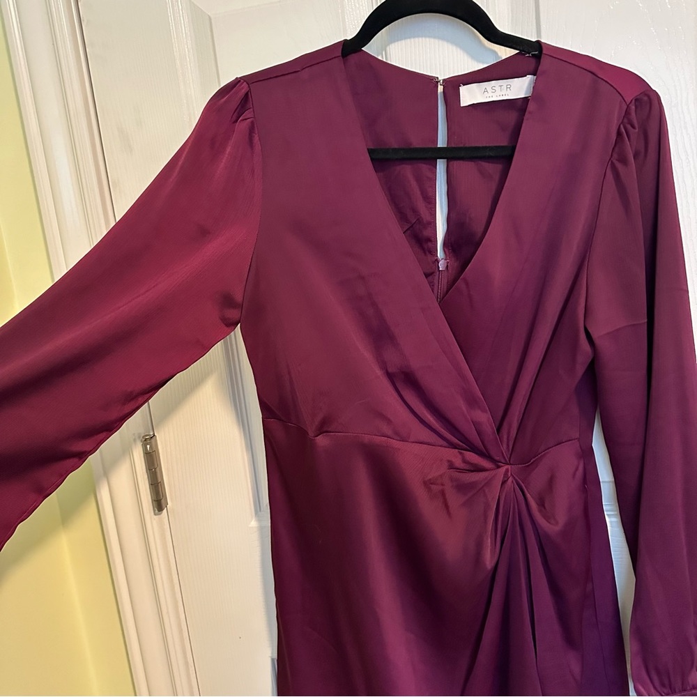ASTR purple faux wrap dress - size M